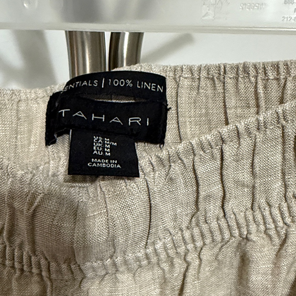 Tahari Natural Linen Trousers